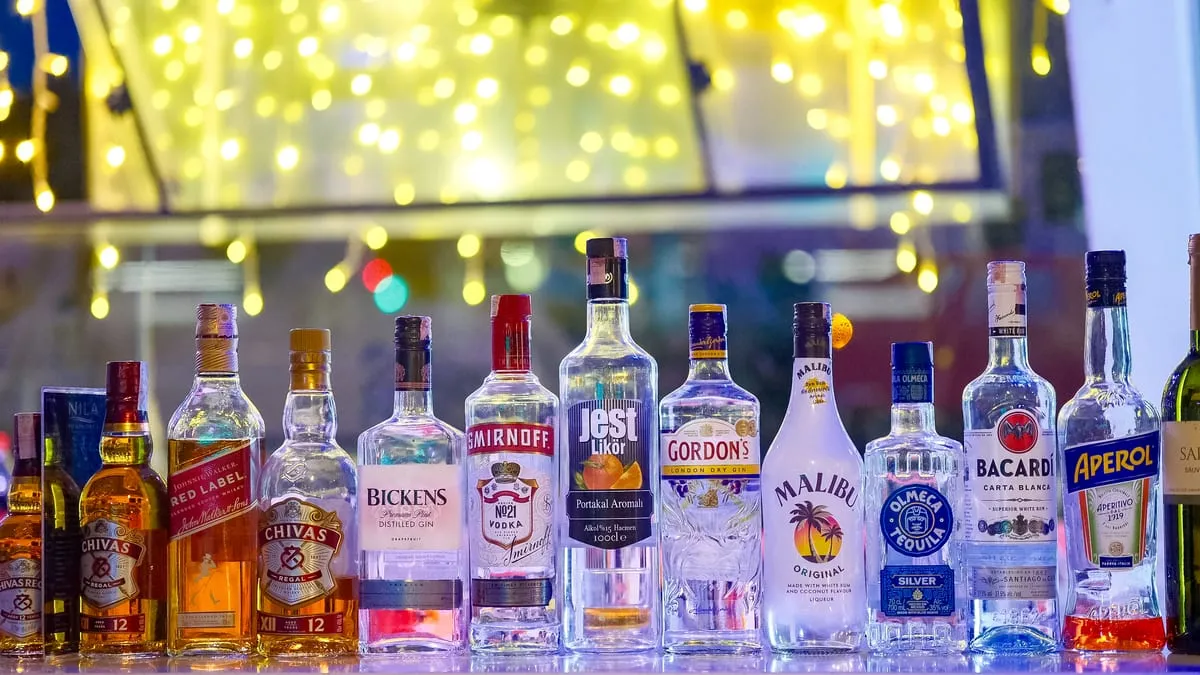 The bar on board — the unlimited alcohol package is served here