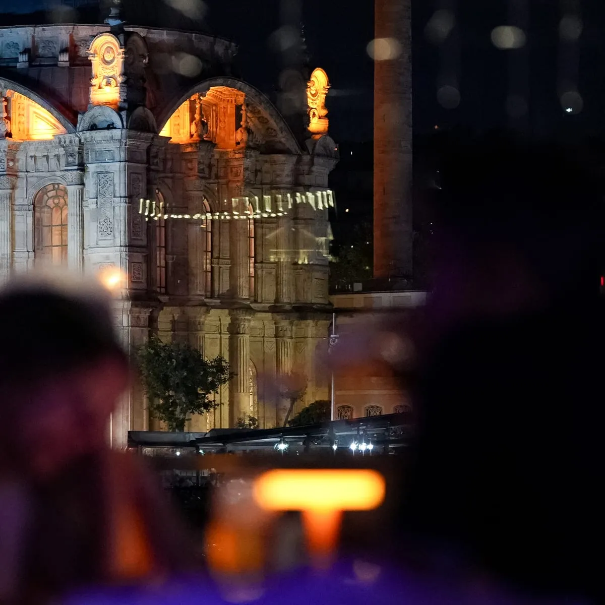 Ortaköy Mosque seen from a dinner table by the window